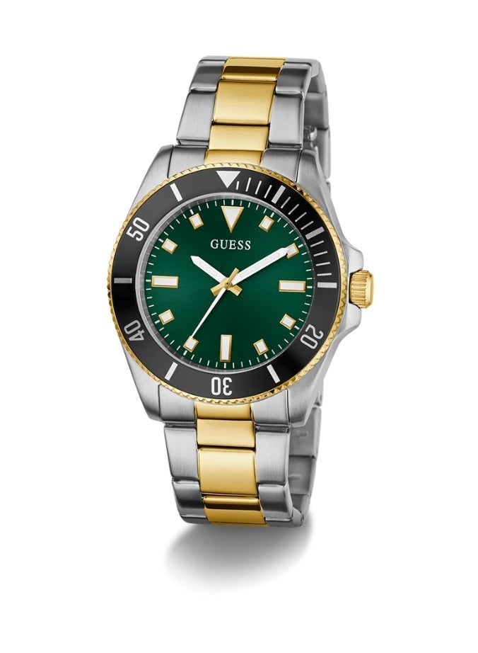 GUESS Cliff Men’s Stainless Steel Two-Tone Watch with Green Dial GW0968G4 - Image 5